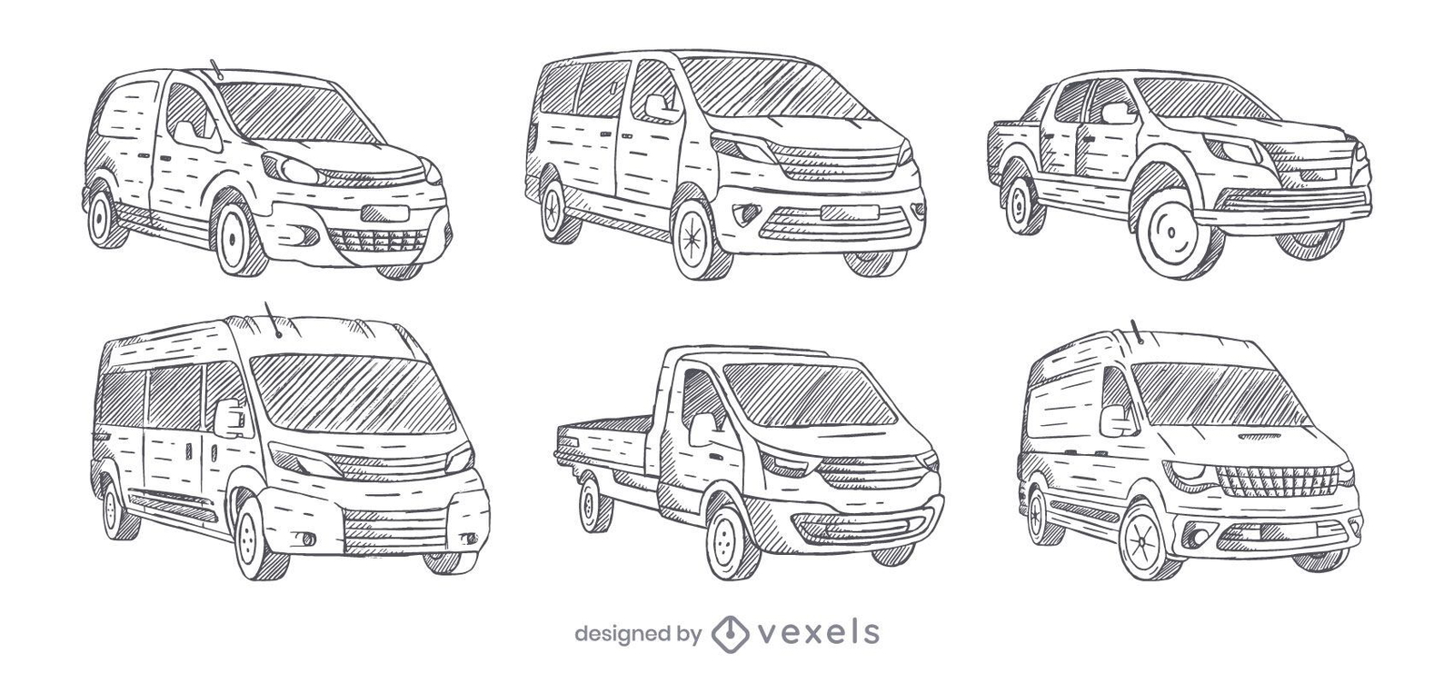 Conjunto de Vans desenhado à mão