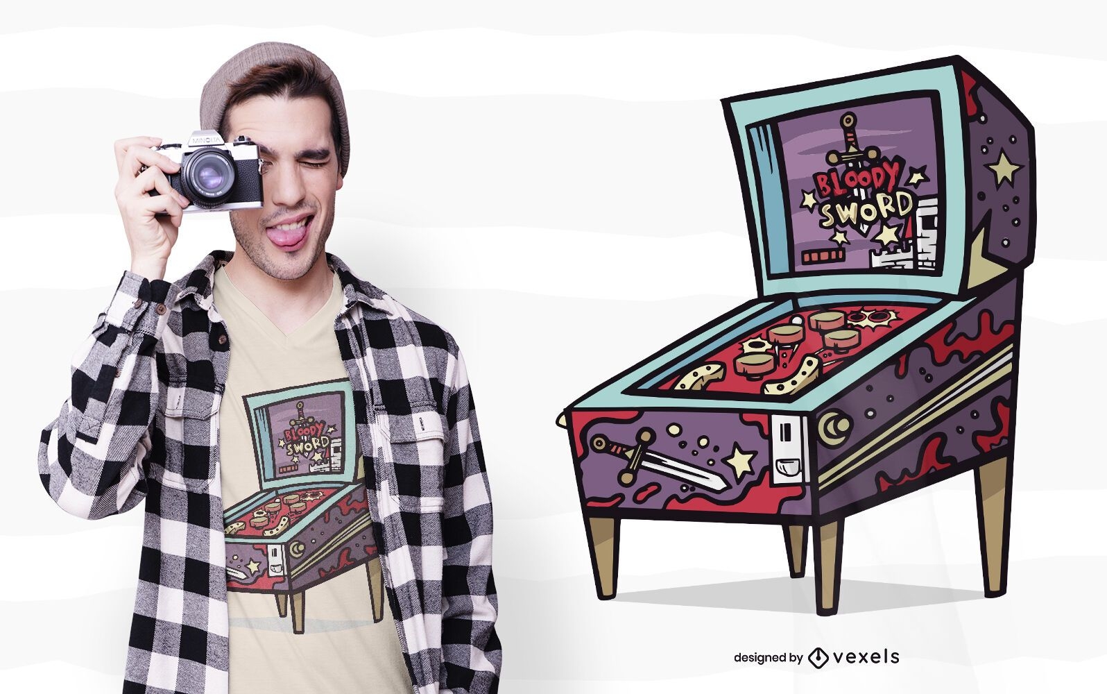 Pinball machine t-shirt design