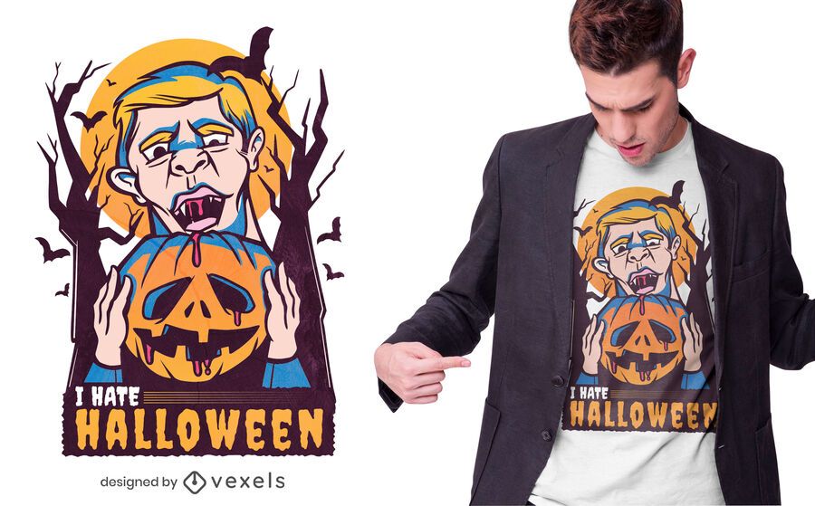 I hate halloween t-shirt design I hate halloween t-shirt design