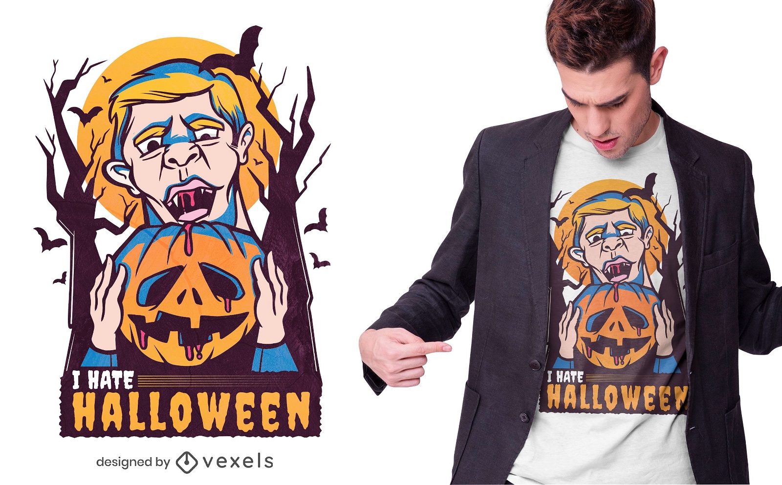 Eu odeio o design de camisetas de halloween
