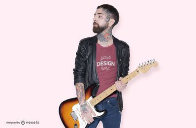 Design de maquete de modelo de guitarra