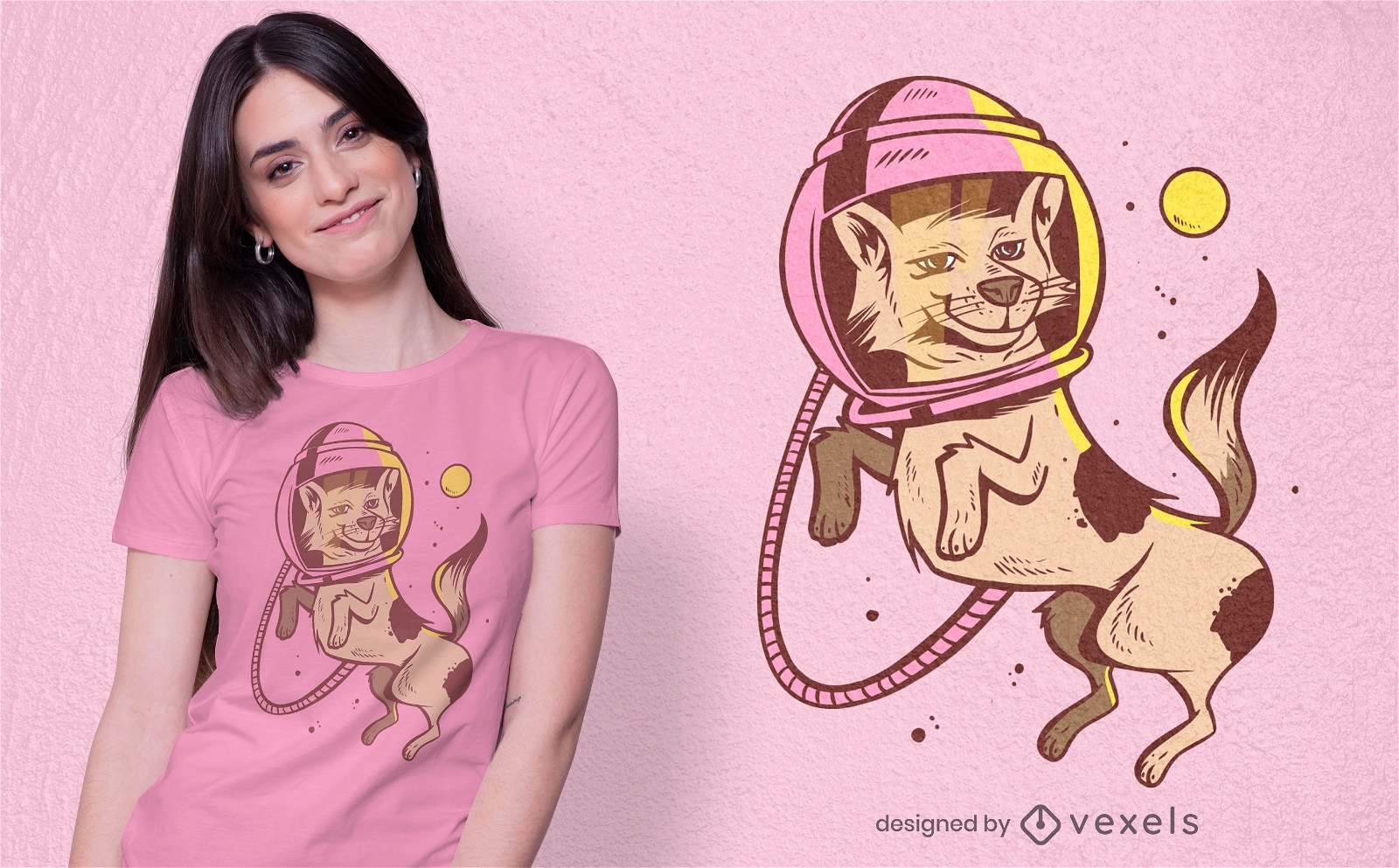 Design de t-shirt de c?o astronauta