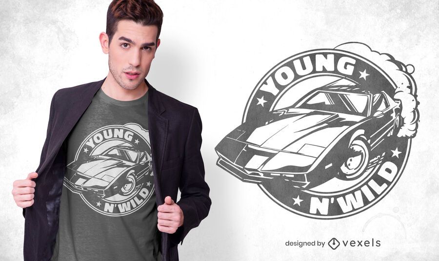 Diseño de camiseta con insignia de muscle car Diseño de camiseta con insignia de muscle car