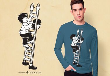 Diseño de camiseta de escalera de papá Diseño de camiseta de escalera de papá
