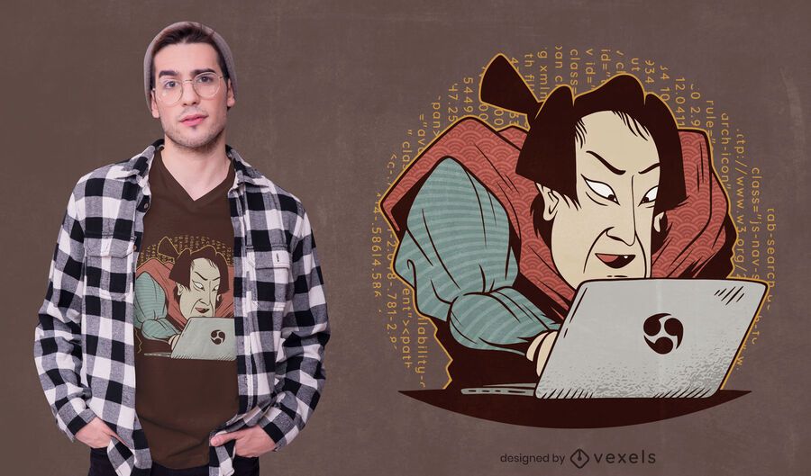 Samurai Codierung T-Shirt Design Samurai Codierung T-Shirt Design