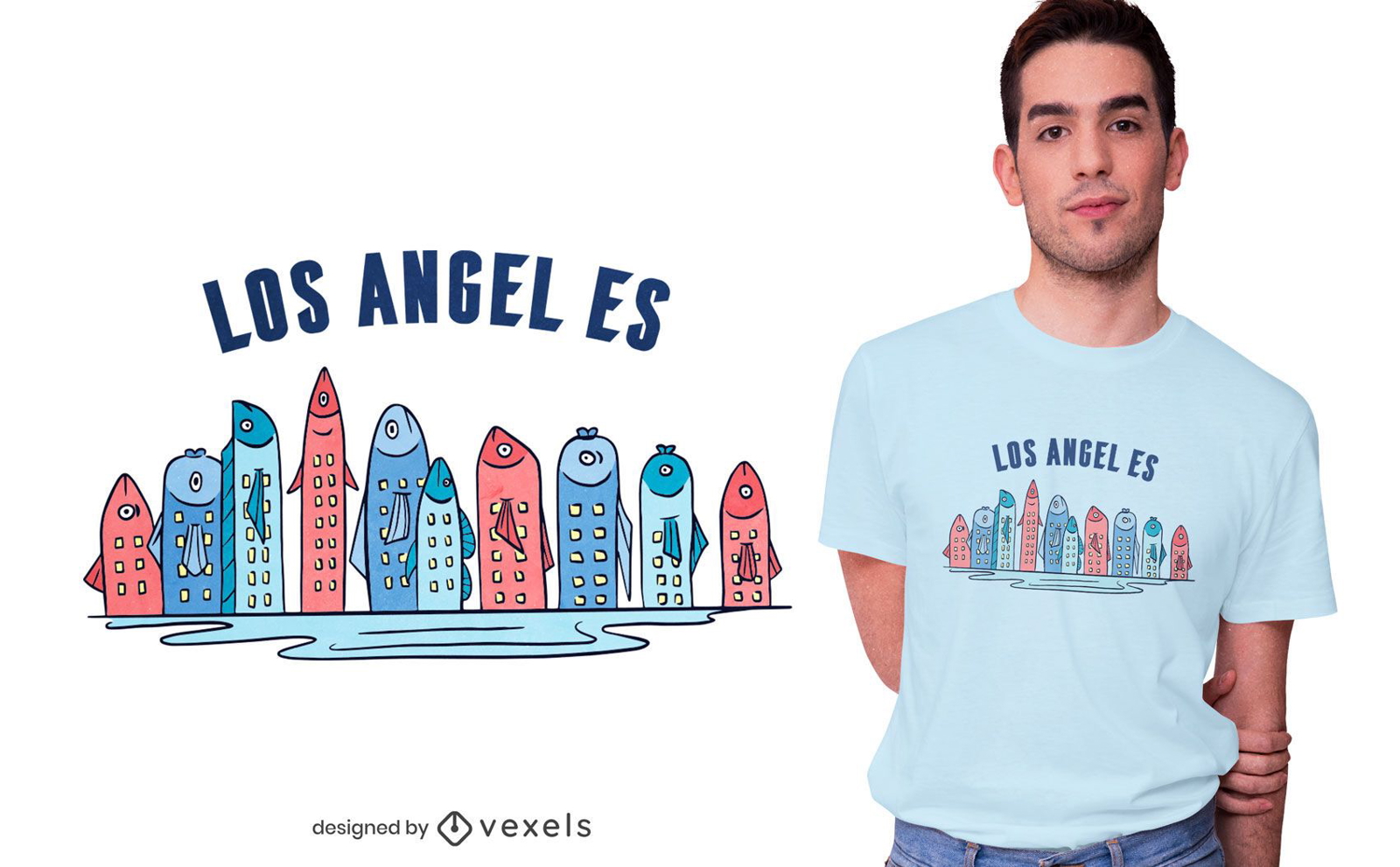 Design de camisetas Fish Skyline