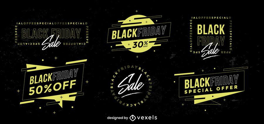 Colección de insignias de rebajas de viernes negro Colección de insignias de rebajas de viernes negro