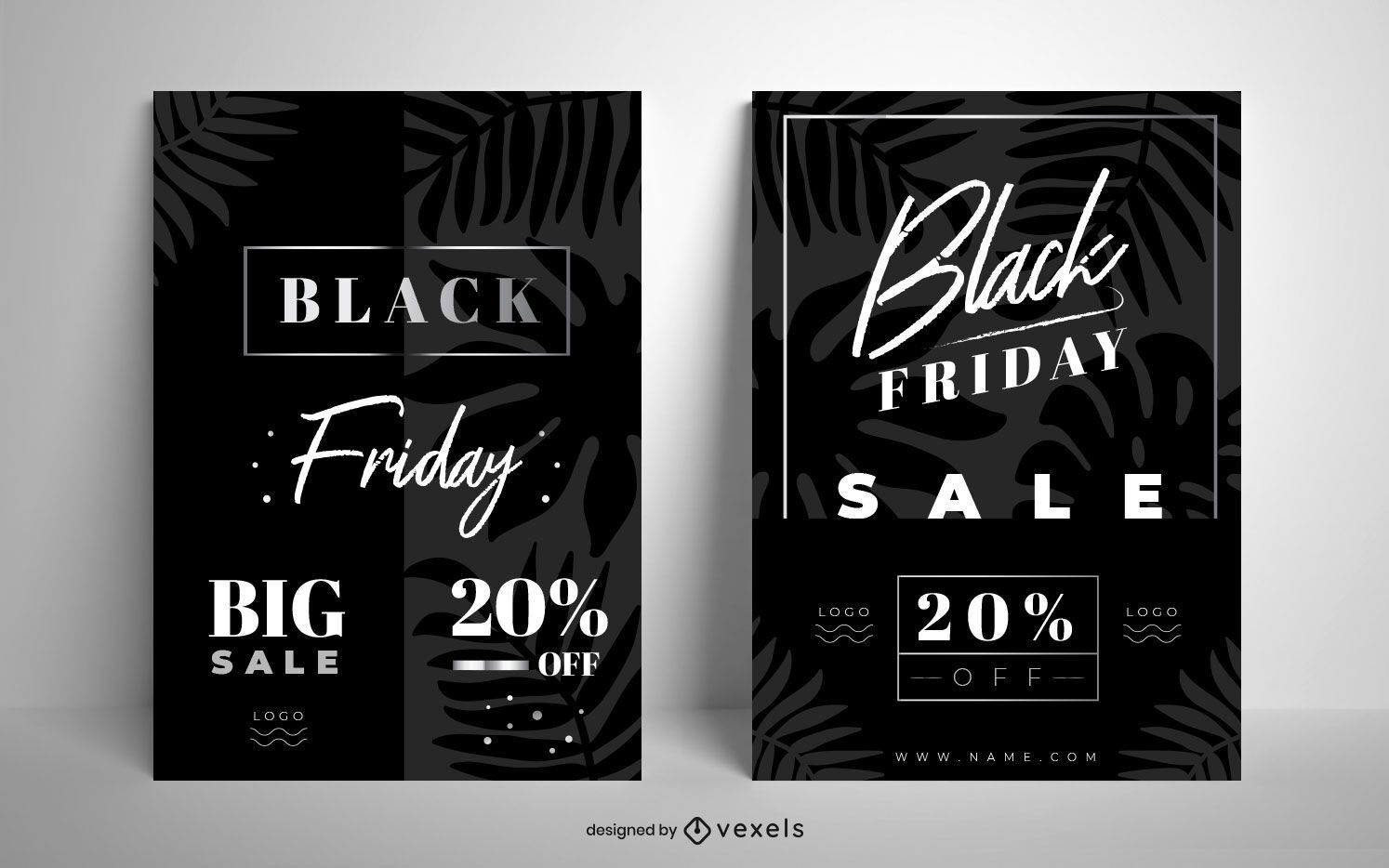Black friday sale poster set design