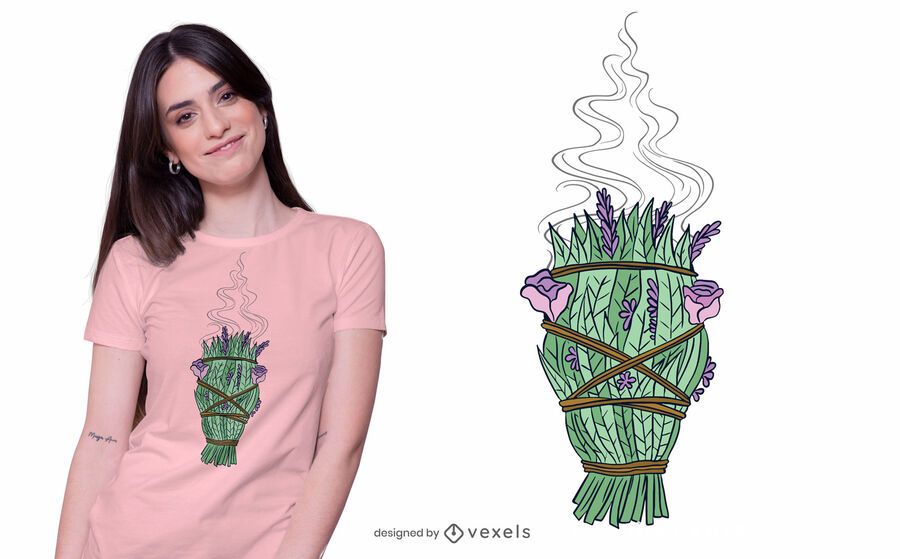 Diseño de camiseta de salvia blanca Diseño de camiseta de salvia blanca