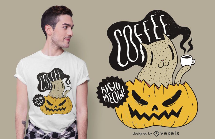 Coffee right meow t-shirt design Coffee right meow t-shirt design