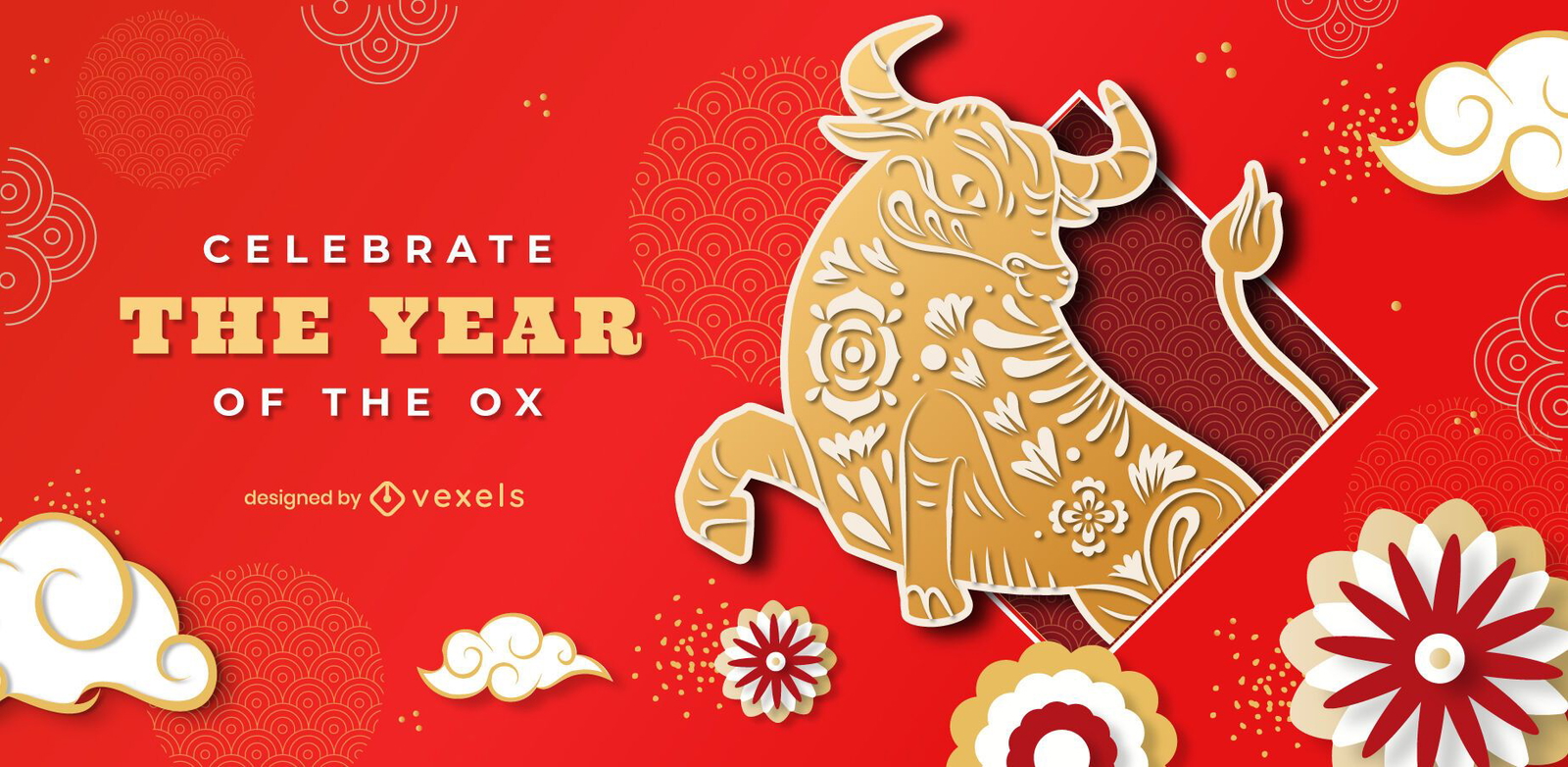 Year Of The Ox Slider Design Vector Download