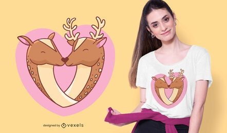 Deer heart t-shirt design