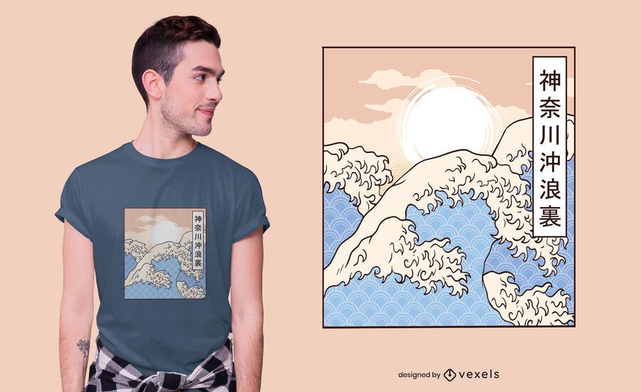 O design de t-shirt das grandes ondas O design de t-shirt das grandes ondas
