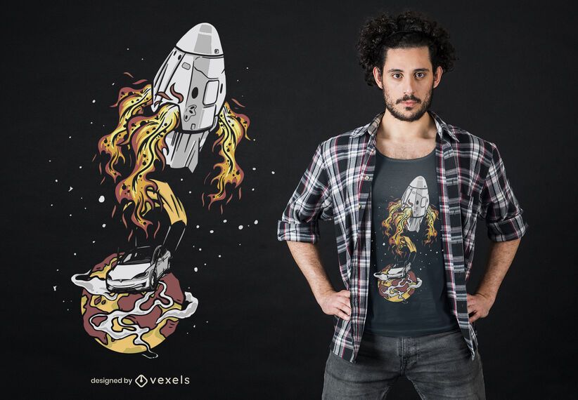 Diseño de camiseta de aterrizaje de coche. Diseño de camiseta de aterrizaje de coche.