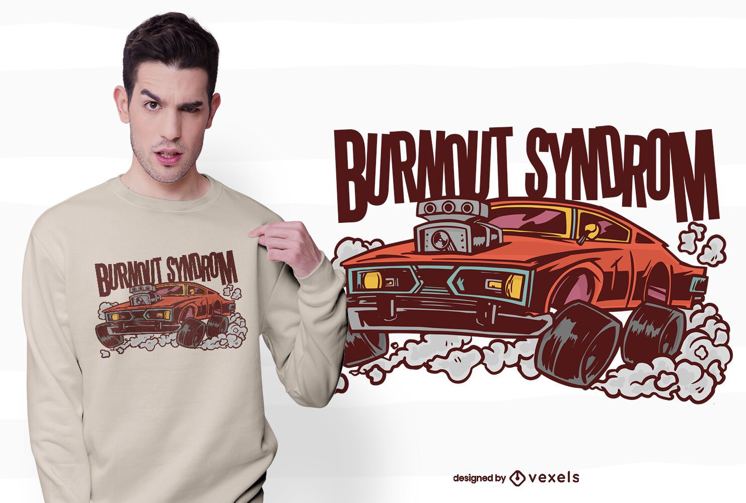 Diseño de camiseta de síndrome de burnout