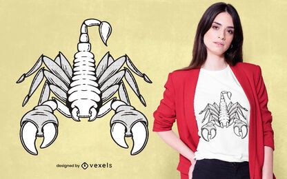 Black and white scorpion t-shirt design Black and white scorpion t-shirt design
