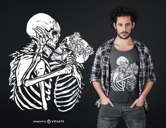 Kissing skeletons t-shirt design Kissing skeletons t-shirt design