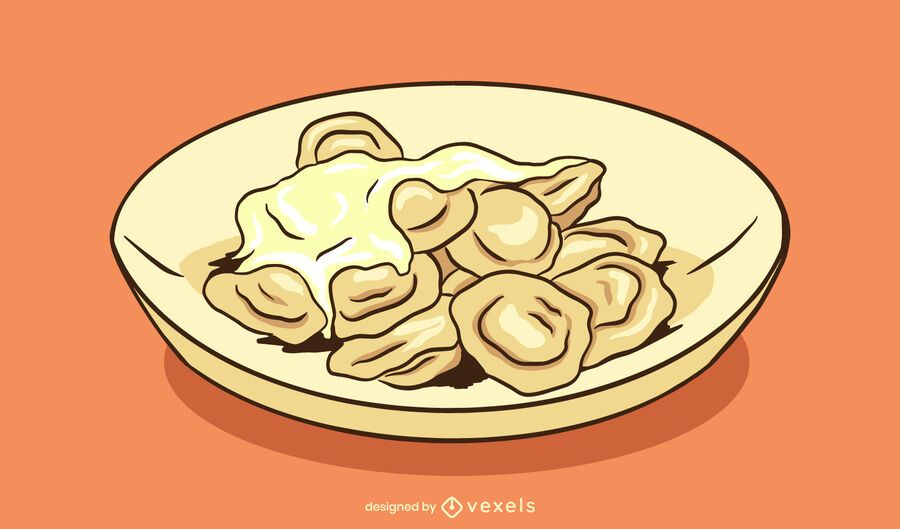 Pelmeni dish illustration design Pelmeni dish illustration design