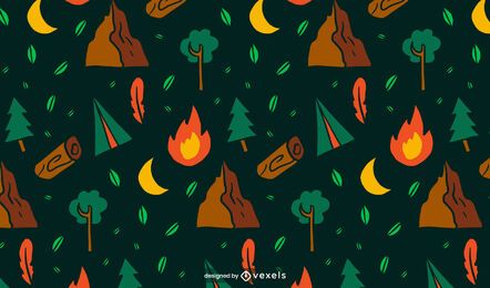 Camping Pattern Design Vector Download