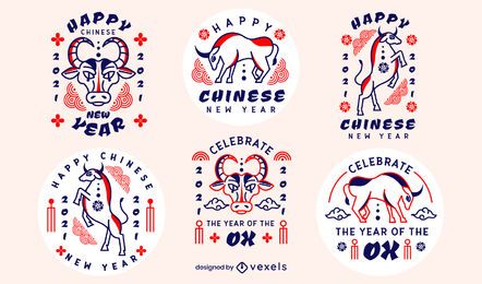 Chinese new year badge set Chinese new year badge set