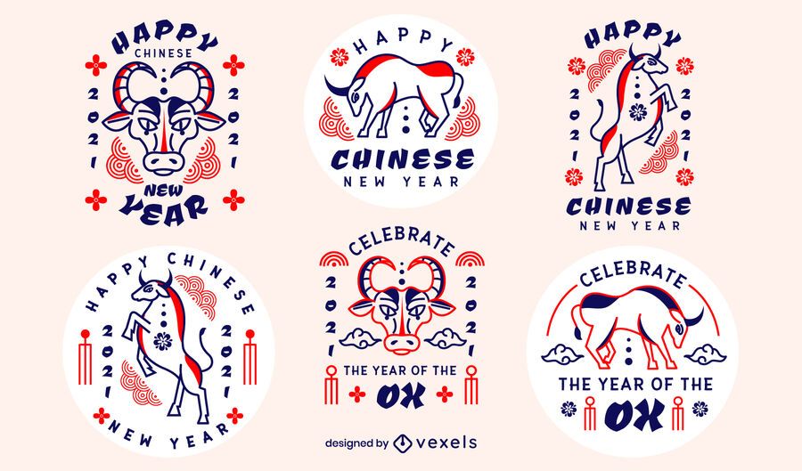 Chinese new year badge set Chinese new year badge set