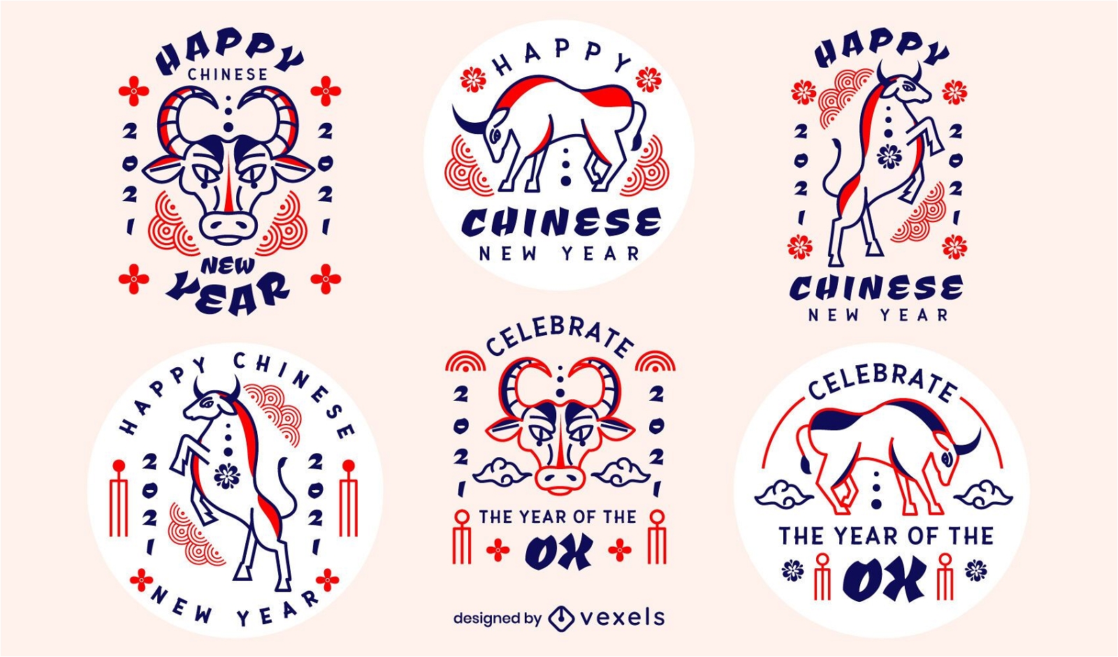 Chinesisches Neujahrsabzeichen gesetzt