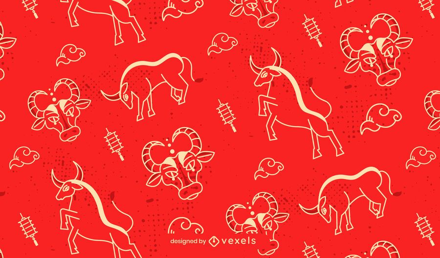 Chinese new year ox pattern design Chinese new year ox pattern design