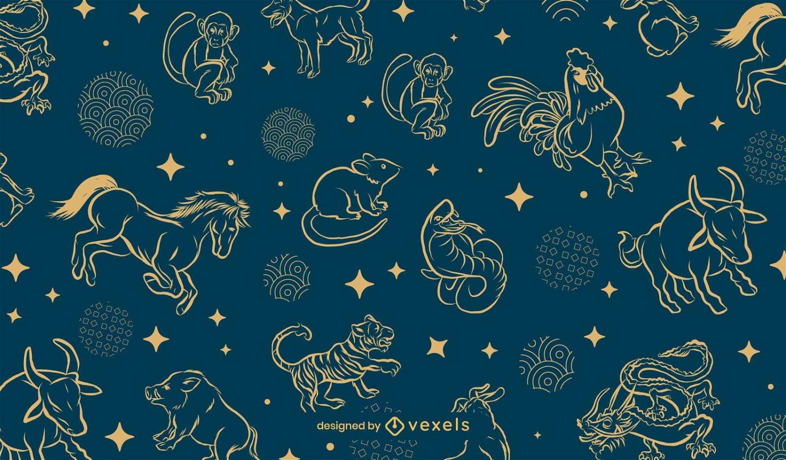 Chinese zodiac pattern design