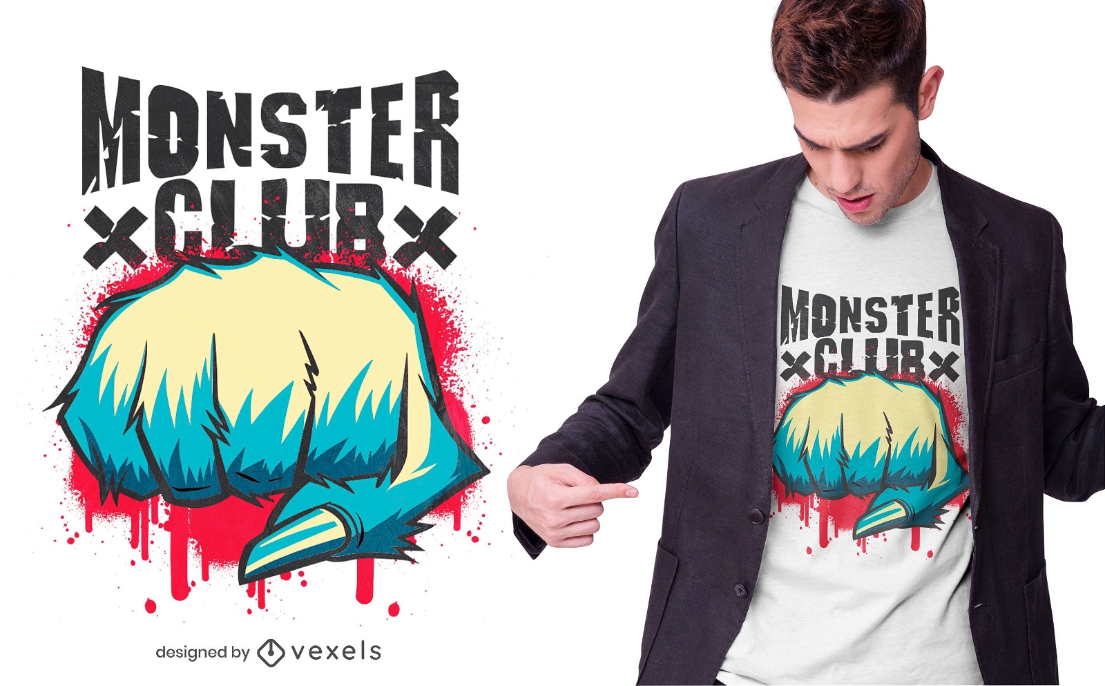 Diseño de camiseta Monster Club