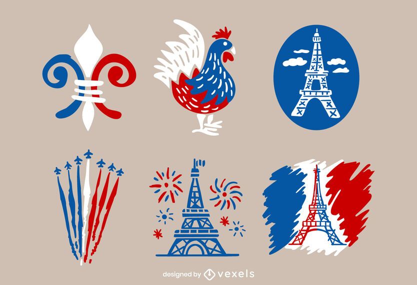 Bastille Day Illustrated Design Pack Bastille Day Illustrated Design Pack