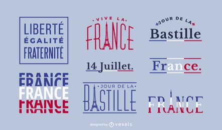 Bastille Day Text Design Set Bastille Day Text Design Set