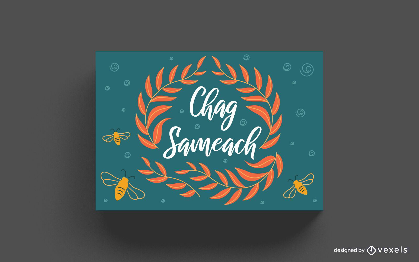 Design de Cartão de Letras Chag Sameach