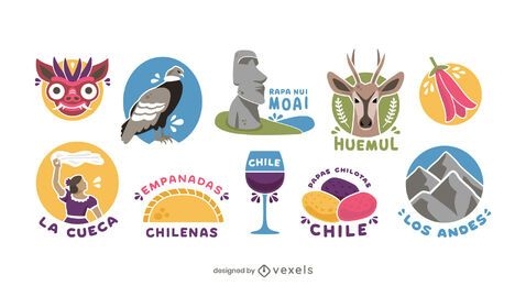 Chile Illustrated Elements Pack