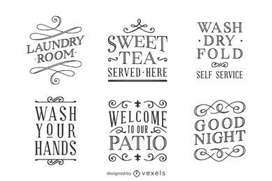 Home decor quote label set Home decor quote label set