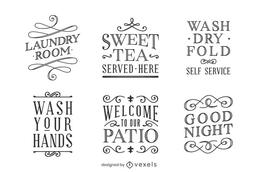 Home decor quote label set Home decor quote label set