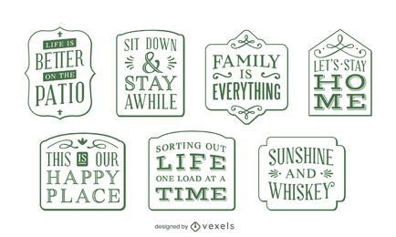 Home decor lettering label set