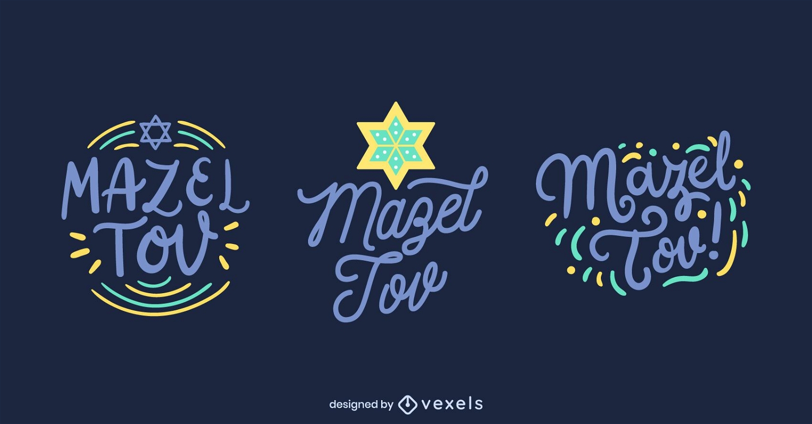 Mazel tov lettering set