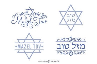 Conjunto de letras hebraico Mazel tov