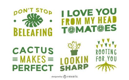 Plant phrases lettering set Plant phrases lettering set