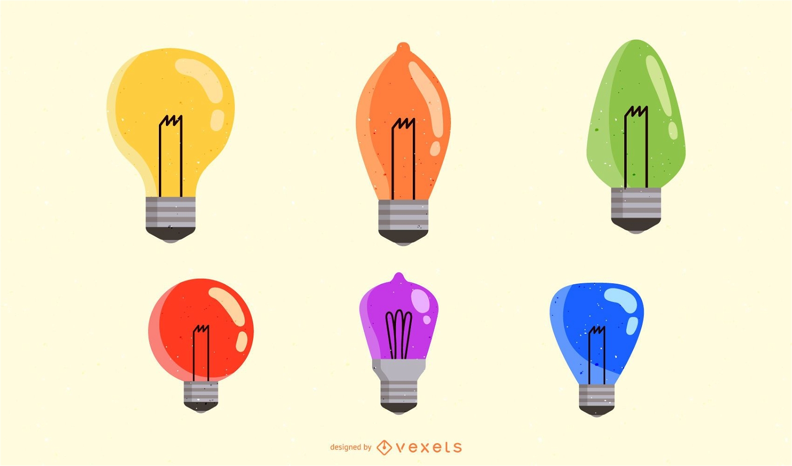 Different color light bulbs vector