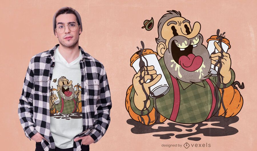 Diseño de camiseta de dibujos animados de café loco Diseño de camiseta de dibujos animados de café loco