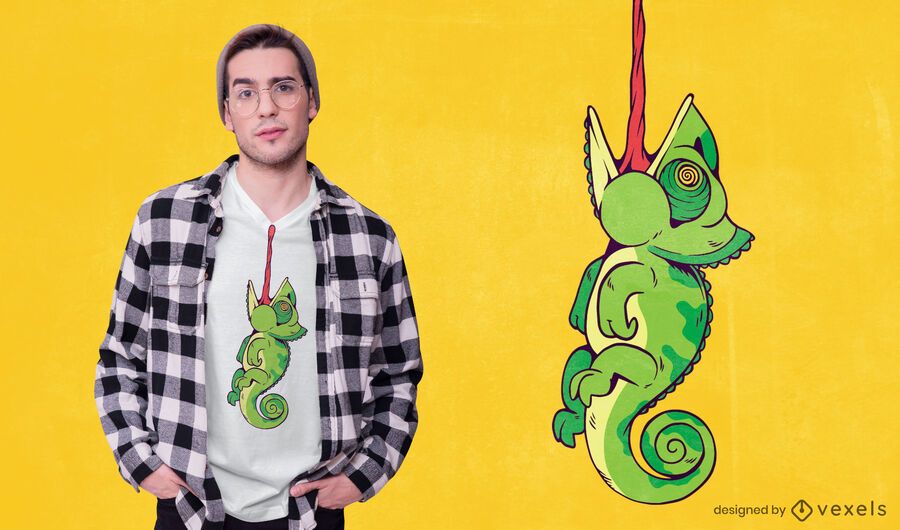 Diseño de camiseta animal camaleón. Diseño de camiseta animal camaleón.