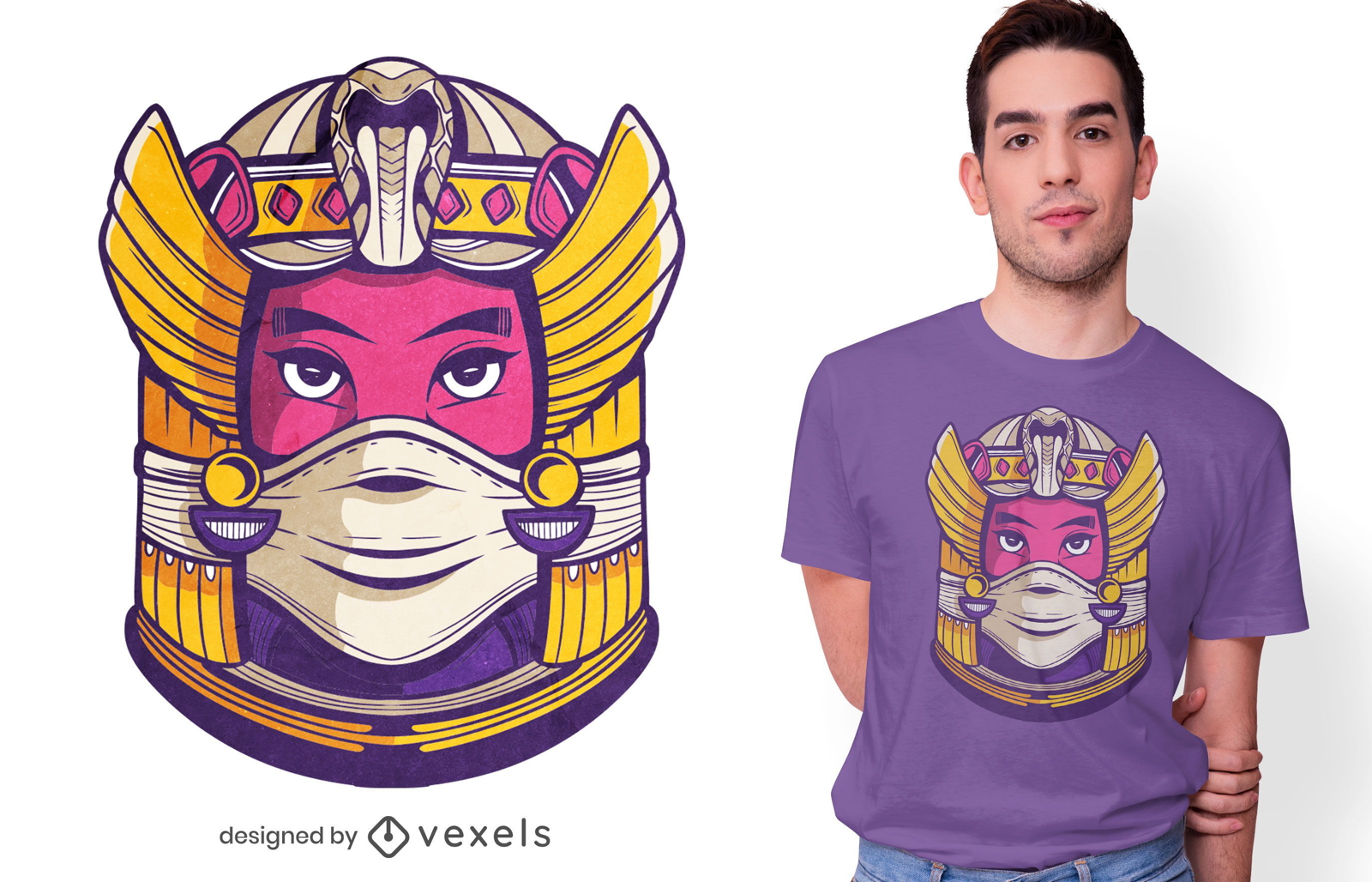 Design de t-shirt de máscara facial Cleópatra