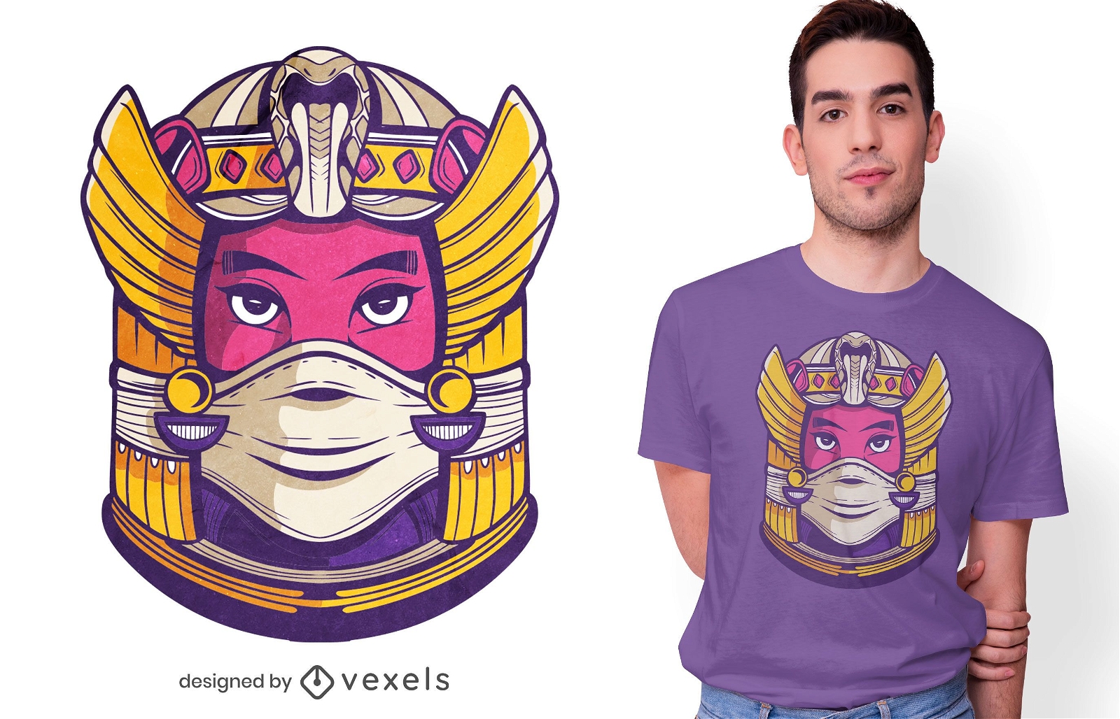Diseño de camiseta de mascarilla Cleopatra.