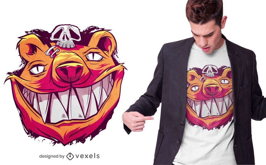 Diseño de camiseta de oso aterrador Diseño de camiseta de oso aterrador