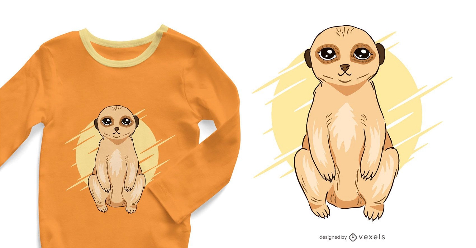 Design de camiseta meerkat fofo