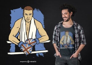 Diseño de camiseta de boxeador británico