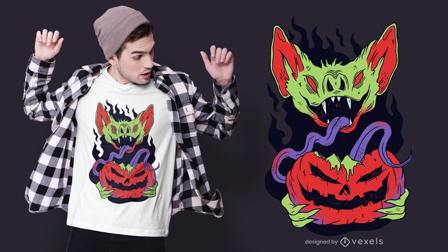 Halloween vampire pumpkin t-shirt design Halloween vampire pumpkin t-shirt design