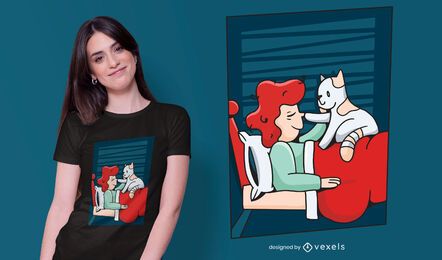 Cute cat owner t-shirt design