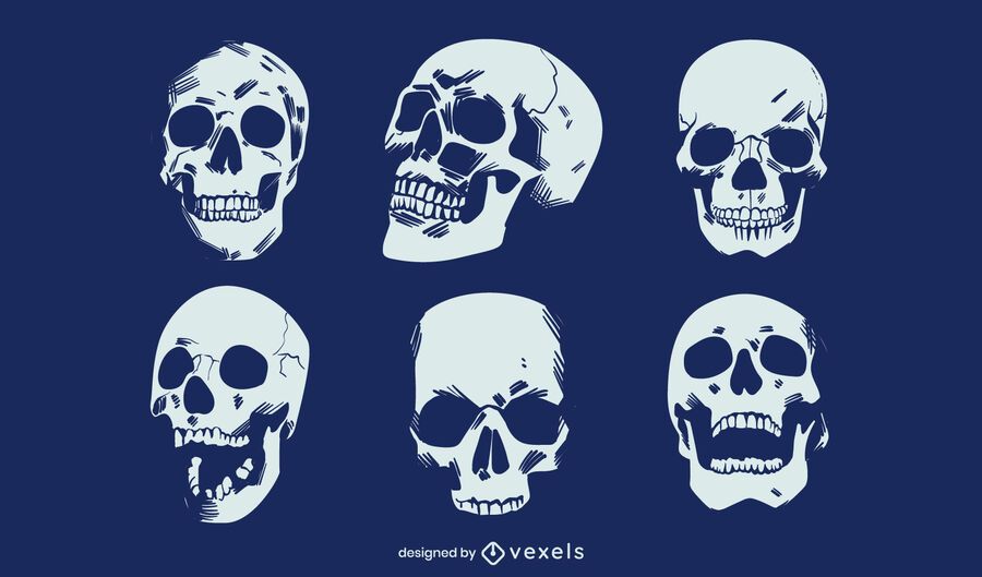 Grunge skull set design Grunge skull set design